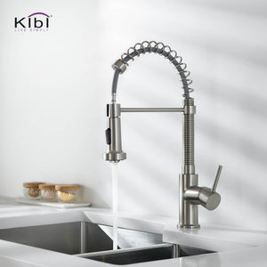 KIBI Aurora Single Handle High Arc Pull Down Kitchen Faucet – KKF2003