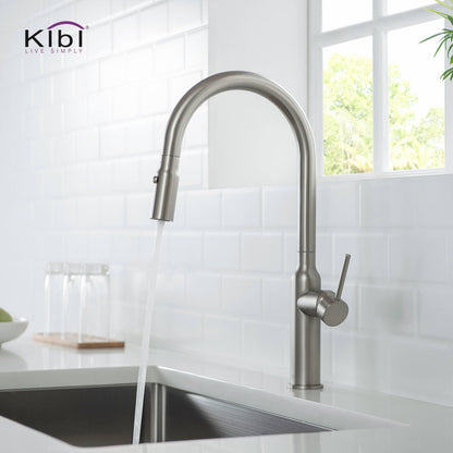 KIBI Hilo Single Handle High Arc Pull Down Kitchen Faucet – KKF2008