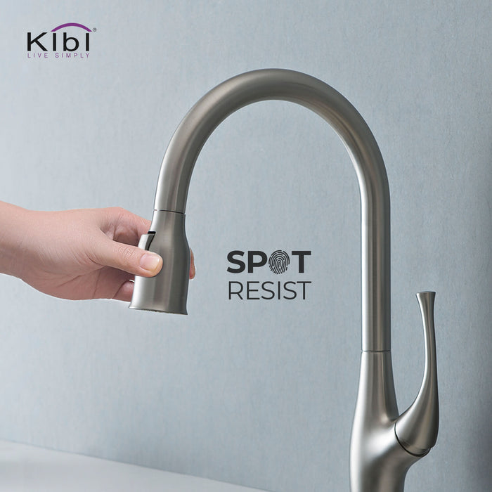 KIBI Cedar Single Handle High Arc Pull Down Kitchen Faucet – KKF2010