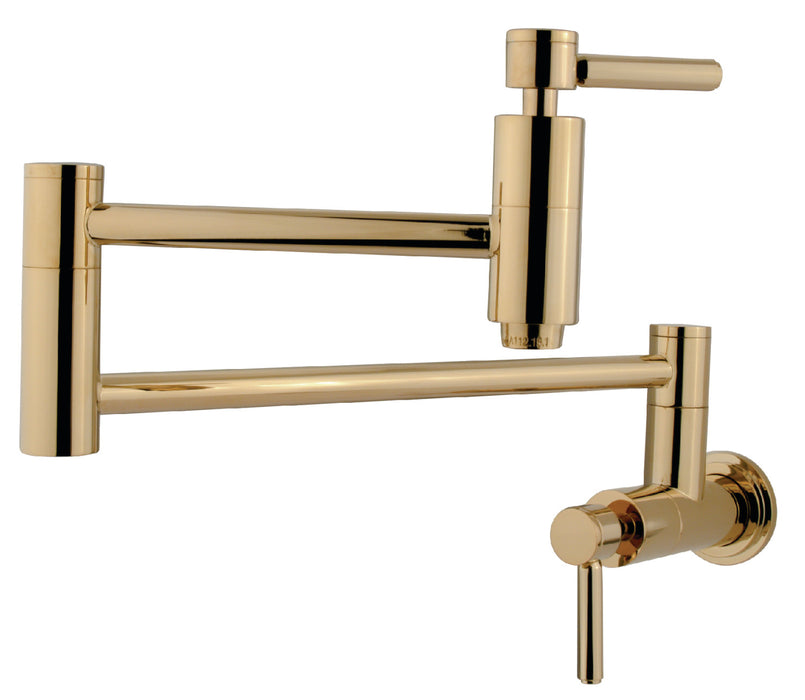 KINGSTON BRASS KS810XDL-P CONCORD TWO-HANDLE 1-HOLE WALL MOUNTED POT FILLER FAUCET