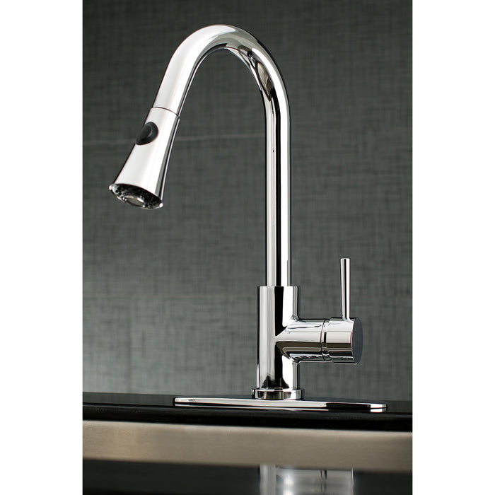 KINGSTON BRASS LS872XDL-P CONCORD SINGLE-HANDLE 1-HOLE DECK MOUNTED PULL-DOWN SPRAYER KITCHEN FAUCET