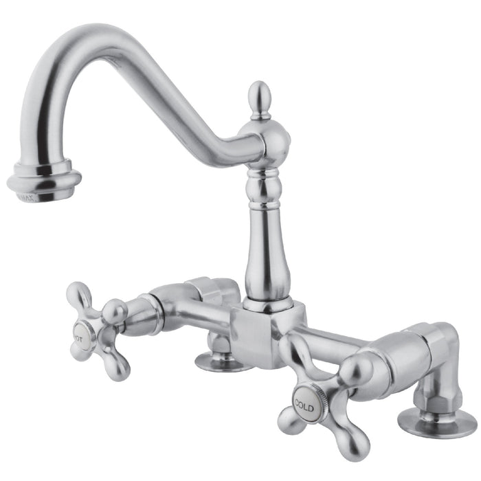 KINGSTON BRASS KS114XAX-P HERITAGE TWO-HANDLE 2-HOLE DECK MOUNTED 8″ CENTERSET KITCHEN FAUCET