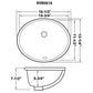 16 x 13 inch Undermount Bathroom Vanity Sink White Oval Porcelain Ceramic with Overflow