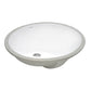 19 x 16 inch Undermount Bathroom Vanity Sink White Oval Porcelain Ceramic with Overflow