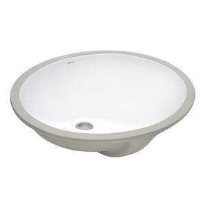19 x 16 inch Undermount Bathroom Vanity Sink White Oval Porcelain Ceramic with Overflow