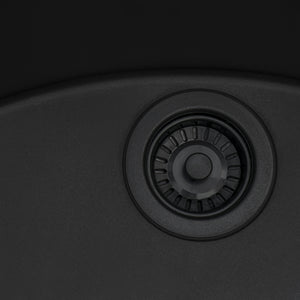 Ruvati 22 x 20 inch epiGranite Drop-in Topmount Granite Composite Single Bowl Kitchen Sink – Midnight Black – RVG1022BK