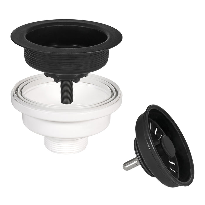 Ruvati 22 x 20 inch epiGranite Drop-in Topmount Granite Composite Single Bowl Kitchen Sink – Midnight Black – RVG1022BK