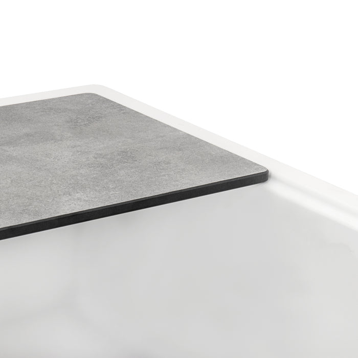 Ruvati 33-inch Granite Composite Workstation Drop-in Topmount Kitchen Sink Matte White – RVG1302WH