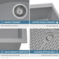 Ruvati 33 x 22 inch epiGranite Drop-in TopMount Granite Composite Double Bowl Low Divide Kitchen Sink – Silver Gray – RVG1385GR
