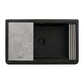 Ruvati 33-inch Matte Black Granite Farmhouse Workstation Apron-front Composite Kitchen Sink – RVG1533BK