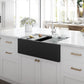 Ruvati 33-inch Matte Black Granite Farmhouse Workstation Apron-front Composite Kitchen Sink – RVG1533BK