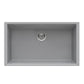 33 x 19 inch Granite Composite Undermount Single Bowl Kitchen Sink – Silver Gray