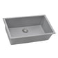 33 x 19 inch Granite Composite Undermount Single Bowl Kitchen Sink – Silver Gray