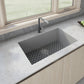 33 x 19 inch Granite Composite Undermount Single Bowl Kitchen Sink – Silver Gray