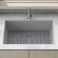 33 x 19 inch Granite Composite Undermount Single Bowl Kitchen Sink – Silver Gray