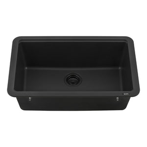 Ruvati 30-inch Granite Composite Workstation Matte Black Undermount Kitchen Sink – RVG2310BK