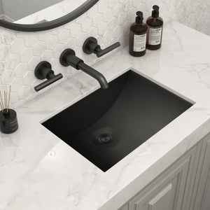 Ruvati 18 x 12 inch Gunmetal Black Stainless Steel Rectangular Bathroom Sink Undermount – RVH6110BL