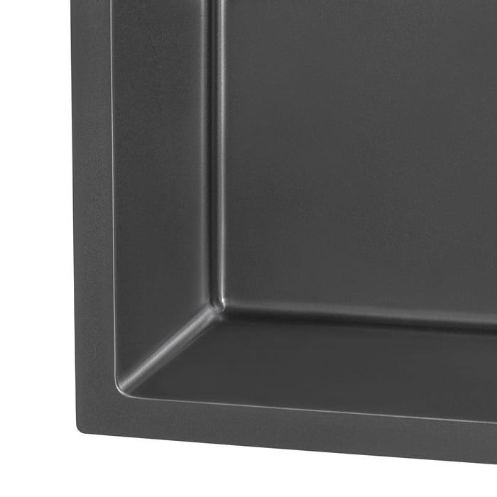 Ruvati 27-inch Undermount Gunmetal Black Stainless Steel Kitchen Sink 16 Gauge Single Bowl – RVH6127BL