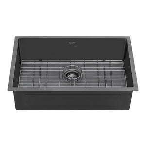 Ruvati 33-inch Undermount Gunmetal Black Stainless Steel Kitchen Sink 16 Gauge Single Bowl