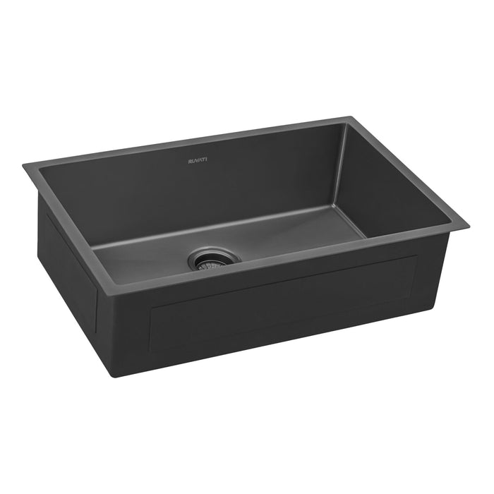 Ruvati 33-inch Undermount Gunmetal Black Stainless Steel Kitchen Sink 16 Gauge Single Bowl