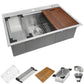 33 x 22 inch Workstation Ledge Drop-in Tight Radius 16 Gauge Stainless Steel Kitchen Sink Single Bowl