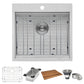 21 x 20 inch RV Workstation Drop-in Topmount Bar Prep Kitchen Sink 16 Gauge Stainless Steel