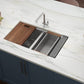 33-inch Workstation Ledge 50/50 Double Bowl Undermount 16 Gauge Stainless Steel Kitchen Sink