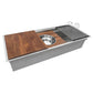 57-inch Workstation Two-Tiered Ledge Kitchen Sink Undermount 16 Gauge Stainless Steel- RVH8555