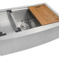 27-inch Apron-front Workstation Farmhouse Kitchen Sink 16 Gauge Stainless Steel Single Bowl