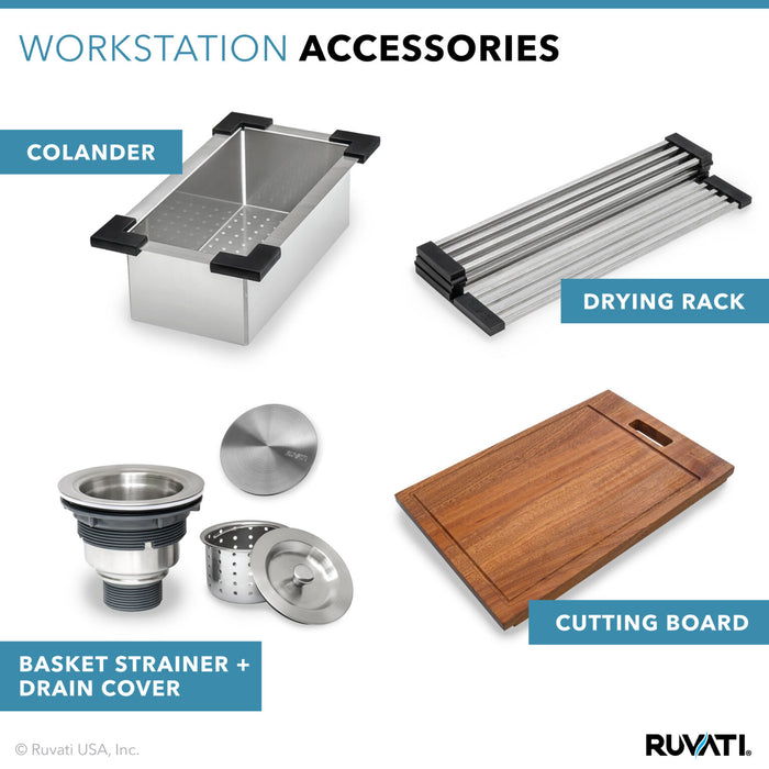 36-inch Apron-front Workstation Farmhouse Kitchen Sink 16 Gauge Stainless Steel Single Bowl