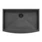 Ruvati 33-inch Apron-Front Farmhouse Kitchen Sink - Gunmetal Black Matte Stainless Steel Single Bowl