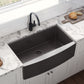 Ruvati 36-inch Apron-Front Farmhouse Kitchen Sink - Gunmetal Black Matte Stainless Steel Single Bowl