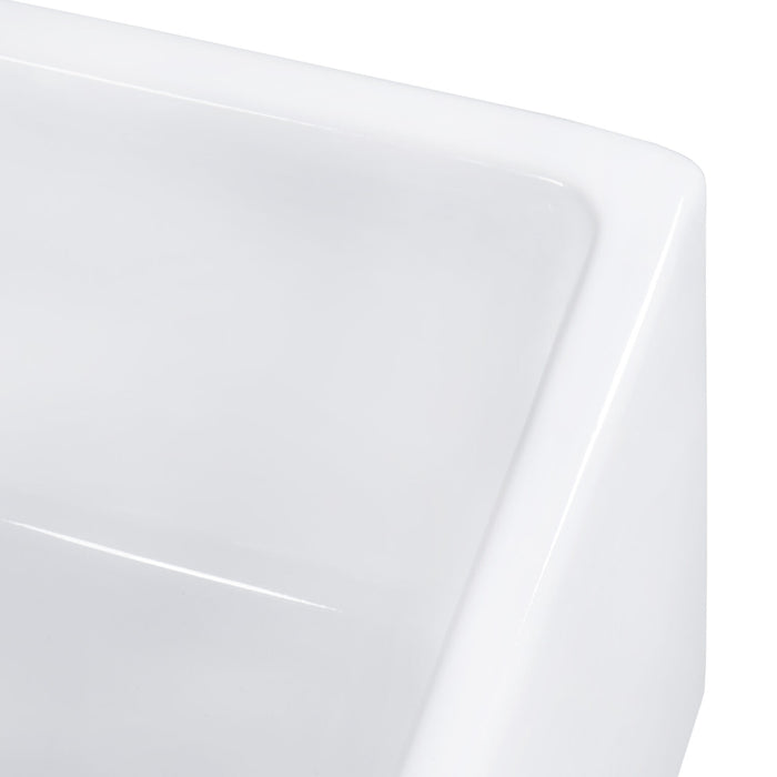 30-inch Fireclay Farmhouse Offset Drain Kitchen Sink Single Bowl White – Left Drain