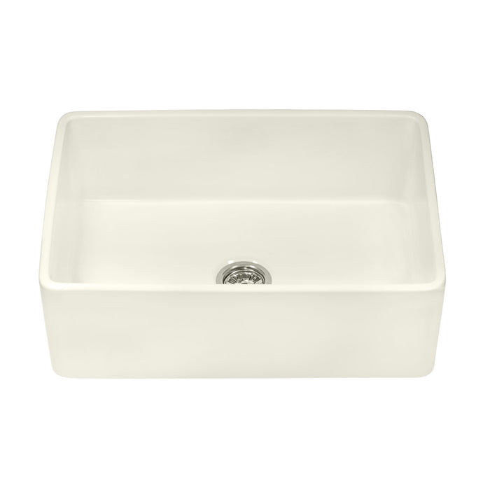 33 x 20 inch Fireclay Reversible Farmhouse Apron-Front Kitchen Sink Single Bowl – Biscuit