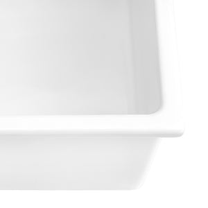 Ruvati 24-inch Fireclay Undermount / Drop-in Topmount Kitchen Sink Single Bowl – White – RVL2420WH