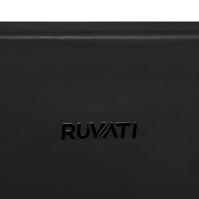 Ruvati 30-inch Matte Black and Brushed Gold Fireclay Modern Farmhouse Offset Drain Kitchen Sink Single Bowl – RVL4018GRG