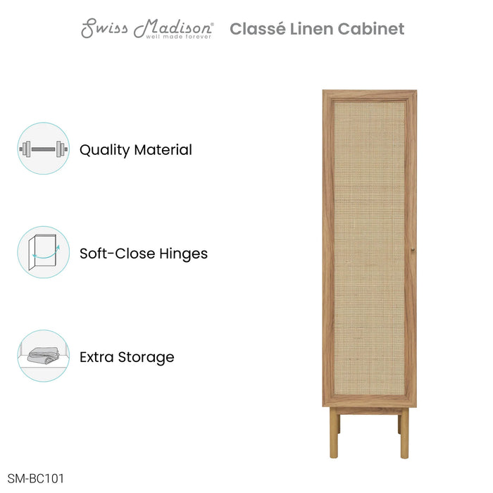 Classé 15" W x 60" H x 15" D Linen Cabinet in Oak