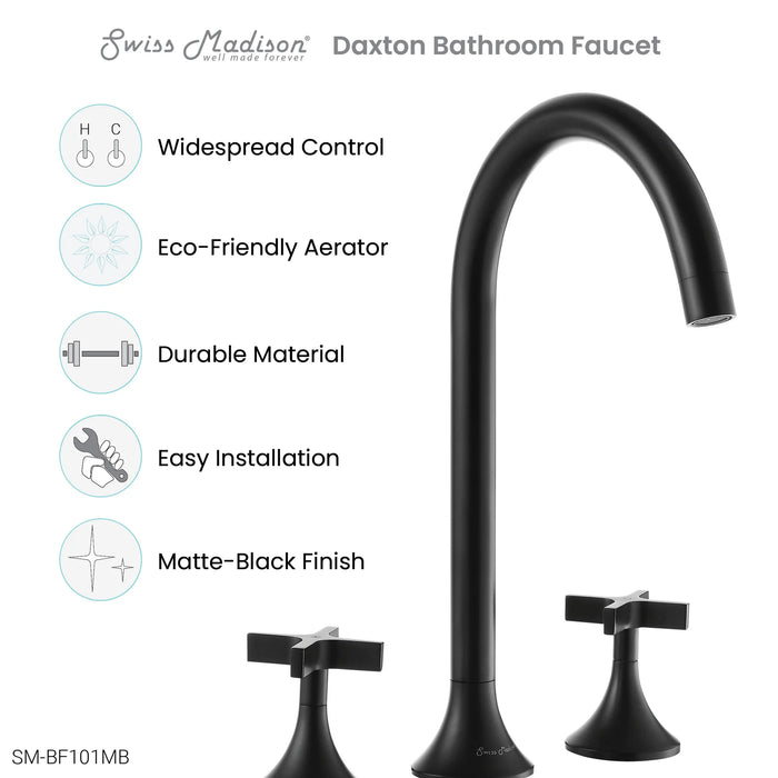 Daxton 8 in. Widespread, Cross Handle, Bathroom Faucet