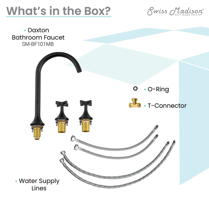 Daxton 8 in. Widespread, Cross Handle, Bathroom Faucet