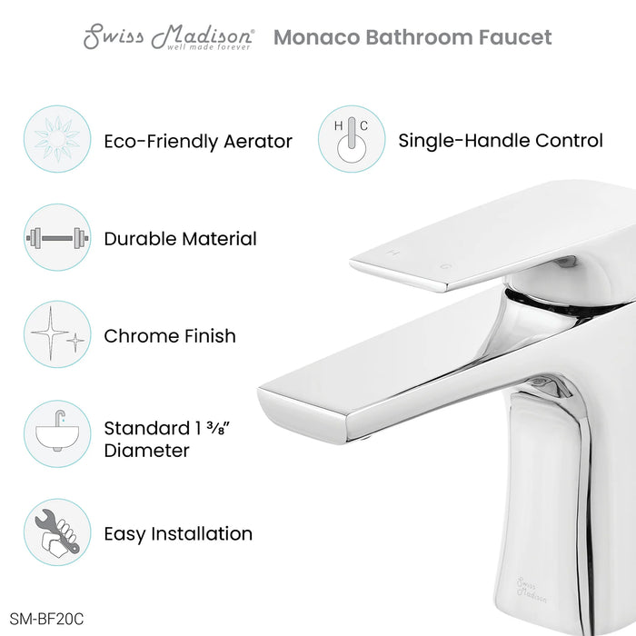 Monaco Single Hole, Single-Handle, Bathroom Faucet