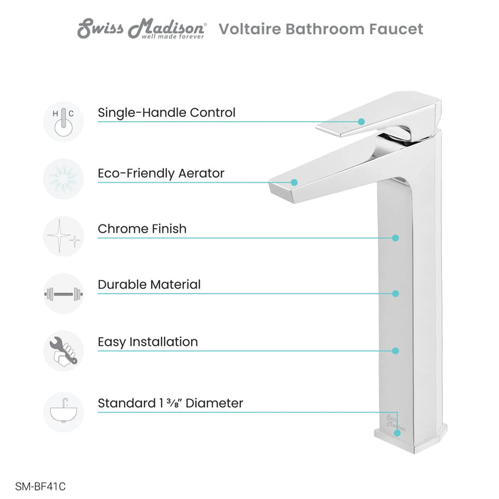 Voltaire Single Hole, Single-Handle, High Arc Bathroom Faucet