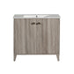 Eclair 36" Bathroom Vanity in Gray Oak with white sink top