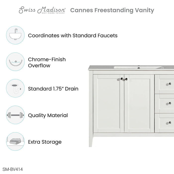 Cannes 48" Bathroom Vanity in White