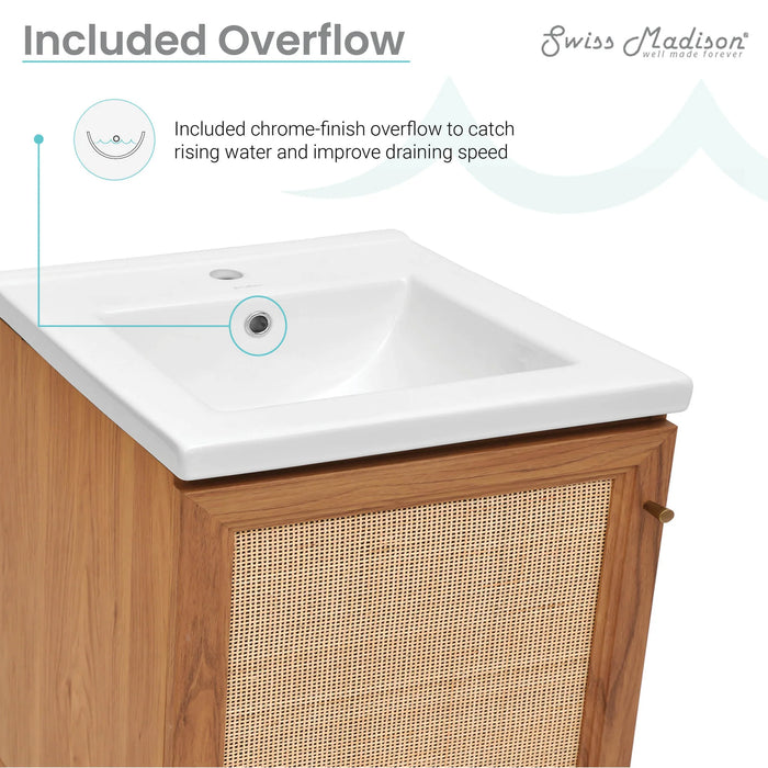Classé 18" Bathroom Vanity in Oak