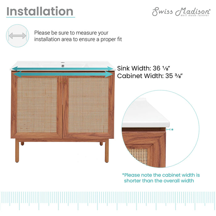 Classé 36" Bathroom Vanity in Oak