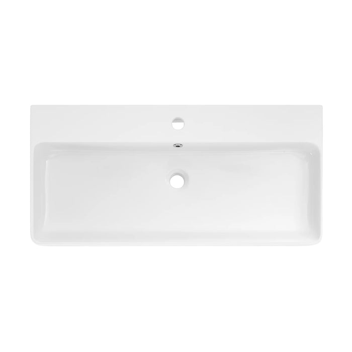 Carré 36" Console Sink White Basin Chrome Legs