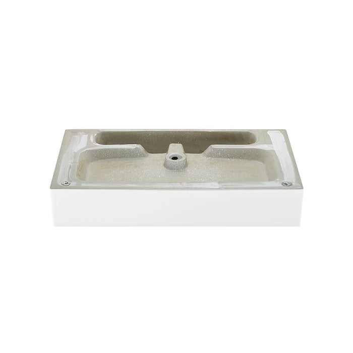 Claire 30 Ceramic Console Sink White Basin Matte White Legs