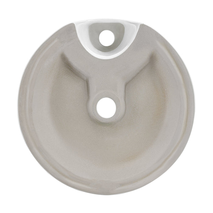Monaco 15.75" Round Console Sink with Faucet Mount, White Basin Matte Black Legs