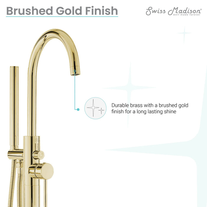 Ivy Freestanding Bathtub Faucet in Brushed Gold
