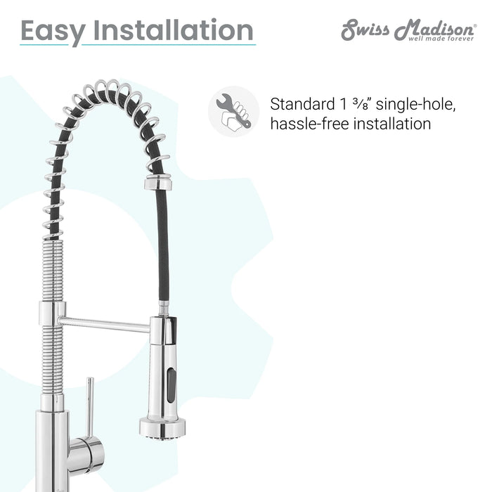 Nouvet Single Handle, Pull-Down Kitchen Faucet in Chrome